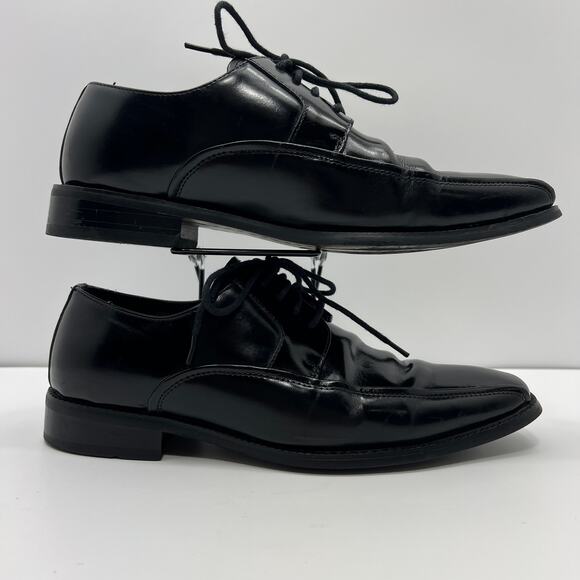 Giorgio Venturi 6214 Black Leather Upper Square Toe Derby Mens 7.5 Dress Shoes* - Picture 4 of 8